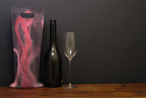 free flowing pinks and silk - wine wallet