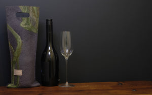 free flowing greens with silk - wine wallet