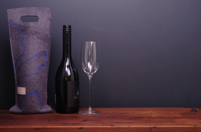 electric blue mohair - wine wallet